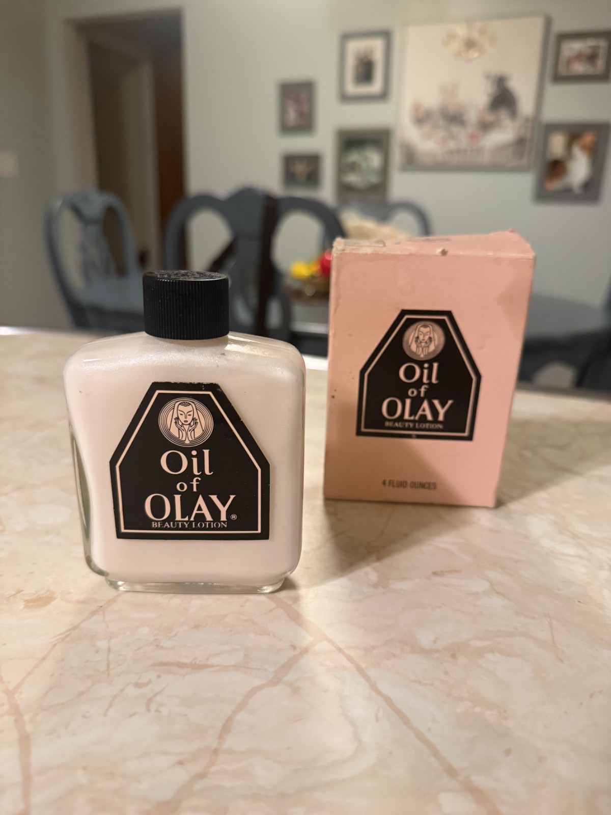 NOS Vintage Oil of Olay Beauty Lotion 4 oz – Original Glass Bottle, Box & Bookle
