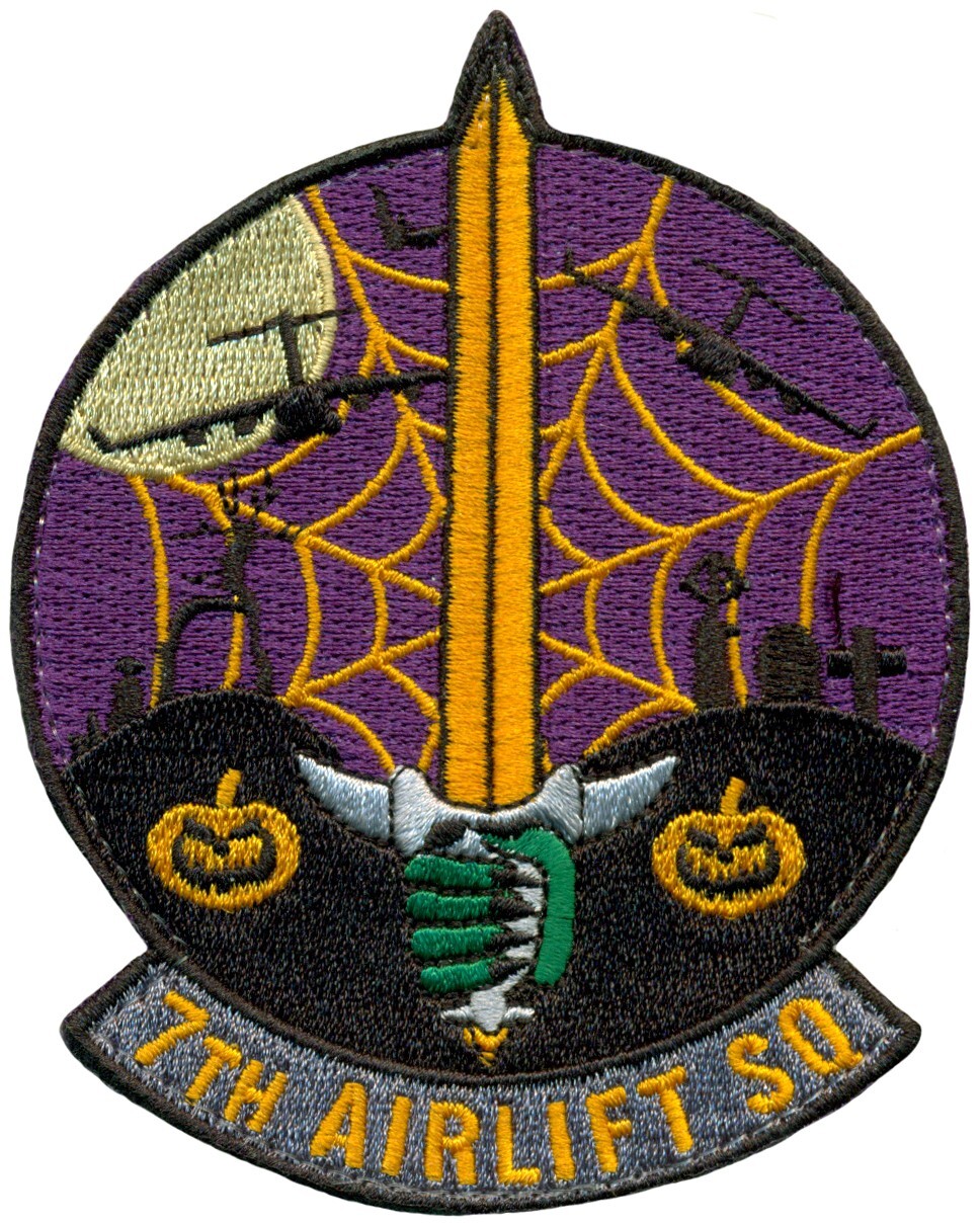 USAF 7th AIRLIFT SQUADRON HALLOWEEN PATCH USAF 7th AIRLIFT SQUADRON HALLOWEEN PATCH