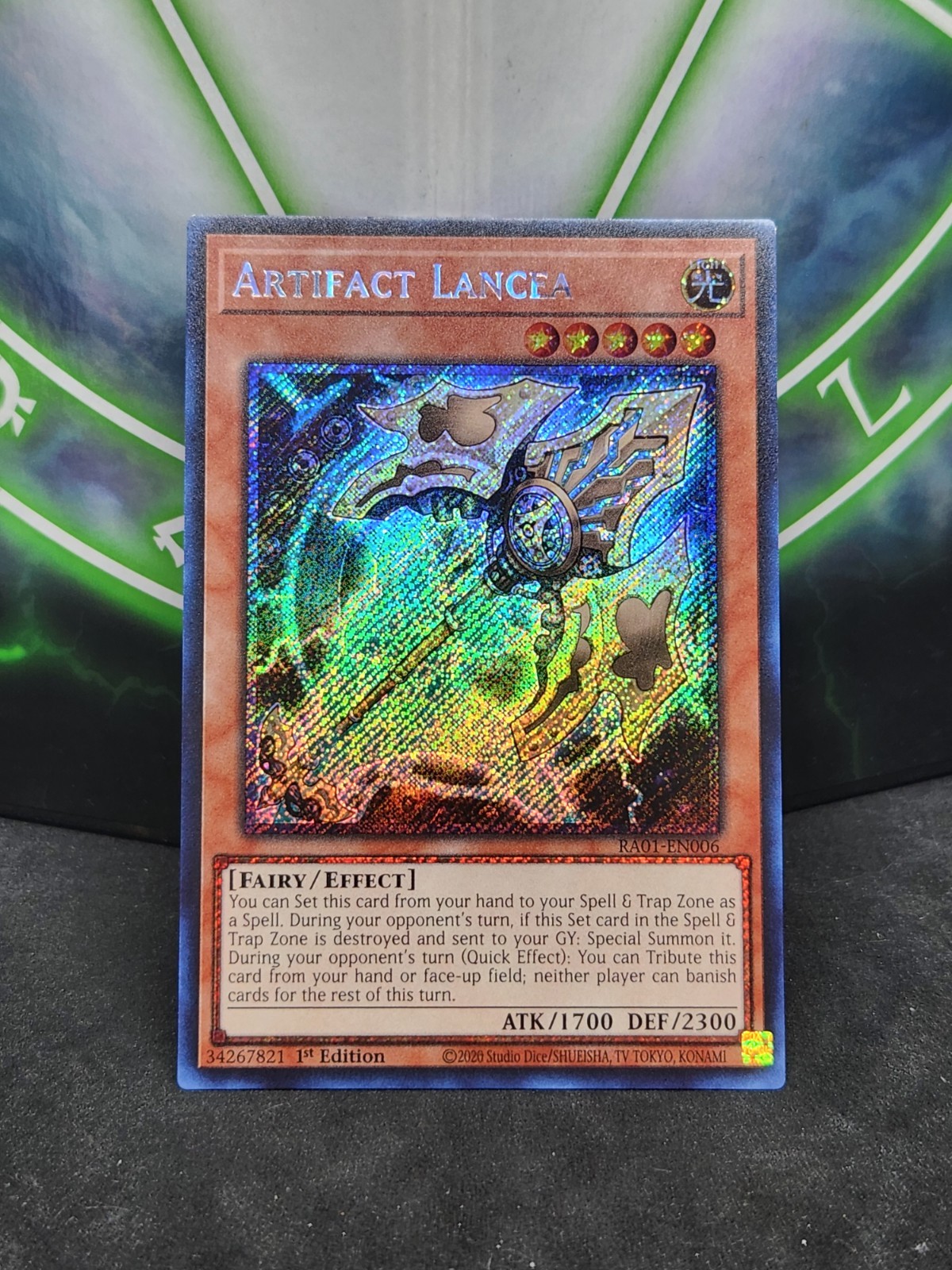 Yugioh Artifact Lancea RA01-EN006 Platinum Secret Rare 1st Edition NM