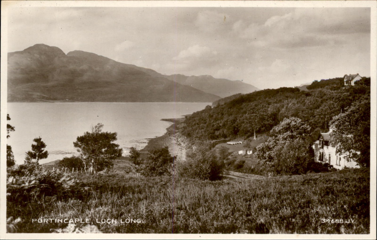 Portincaple Loch Long Lochside Landscape c1930s-40s Real Photo Vintage Postcard