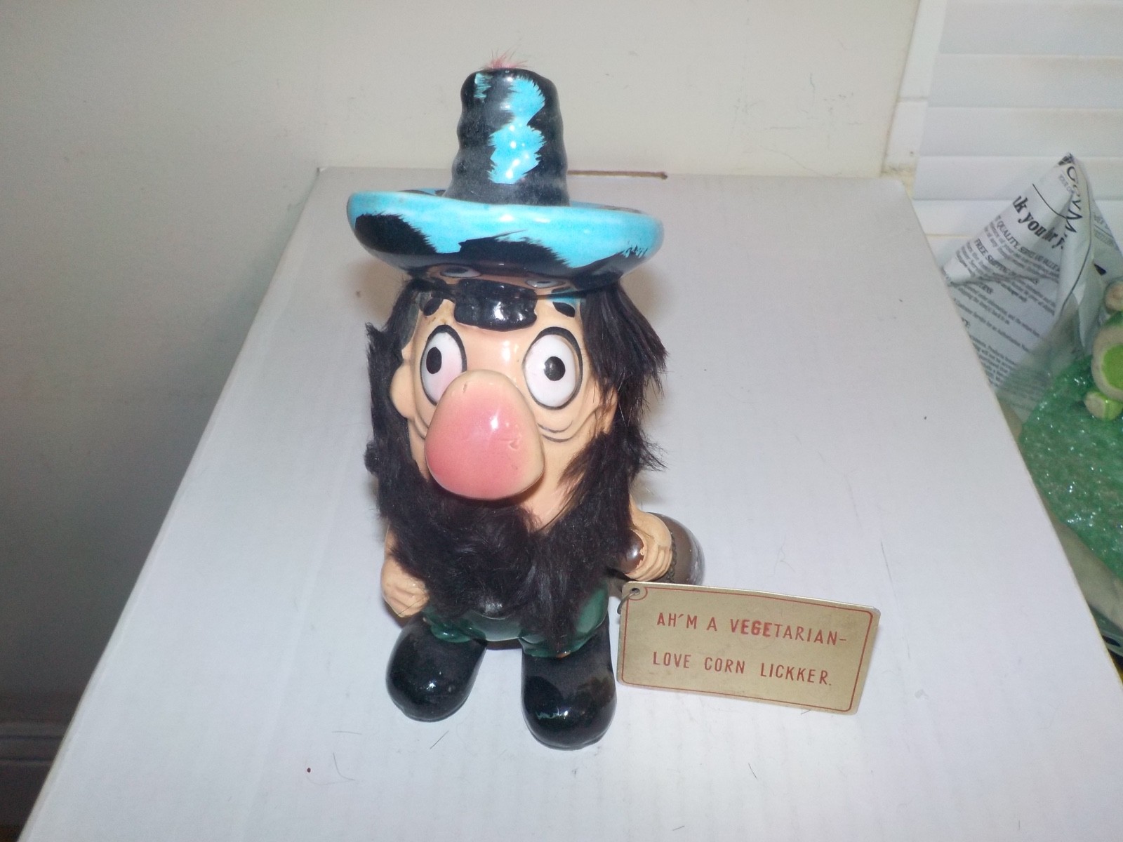 Vintage 1950\'s Kreiss Ceramic Hillbilly Figure w/ Metal Tag \ Vintage 1950\'s Kreiss Ceramic Hillbilly Figure w/ Metal Tag \