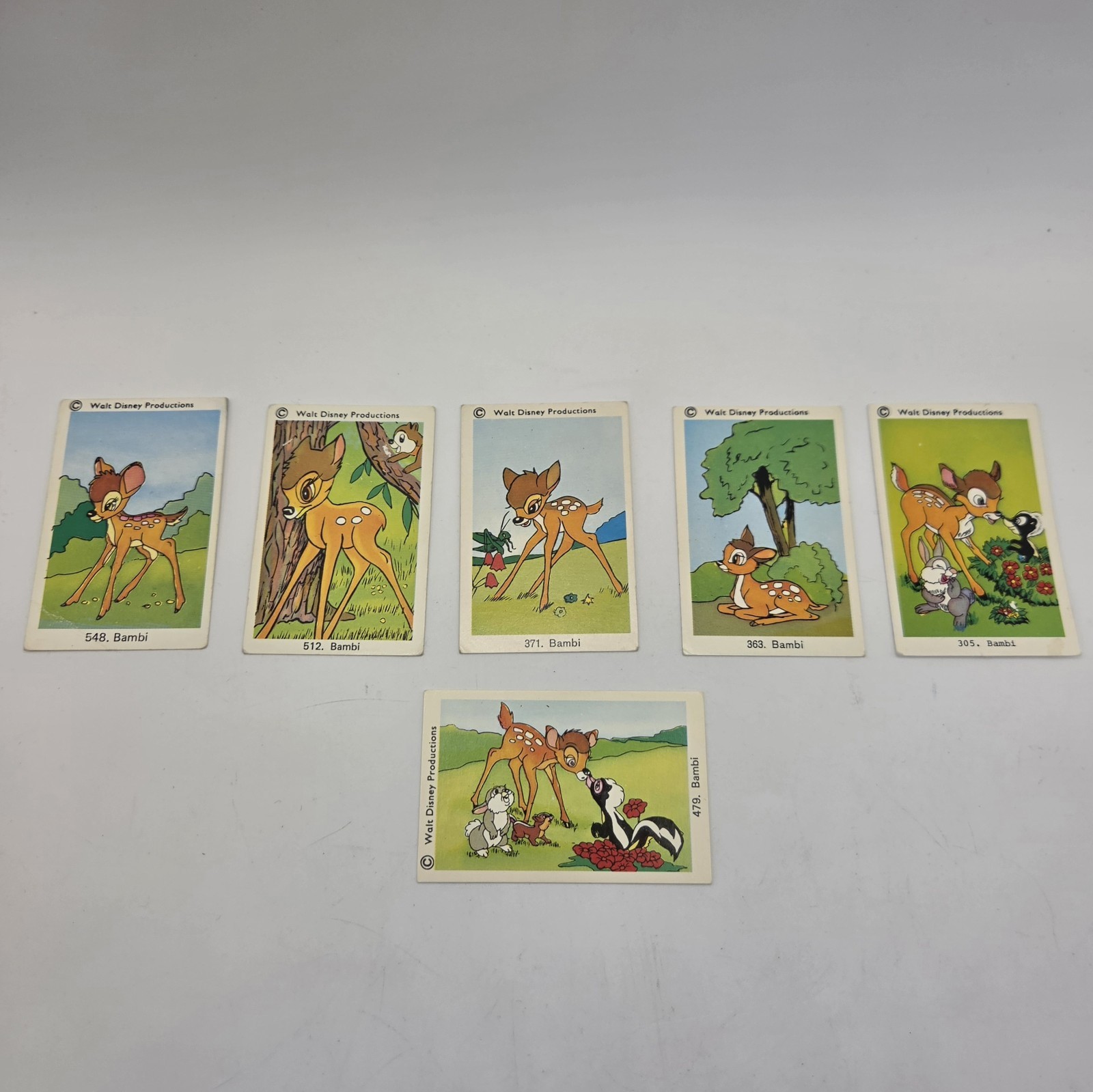 Vintage 1970s Disney Bambi Lot of 6 Swedish Dutch Gum Card