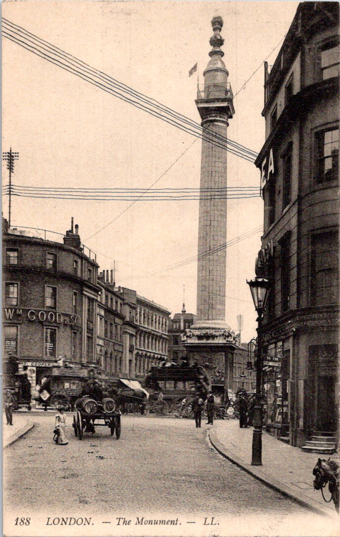 Vintage Postcard The Monument London England Towering City Landmark