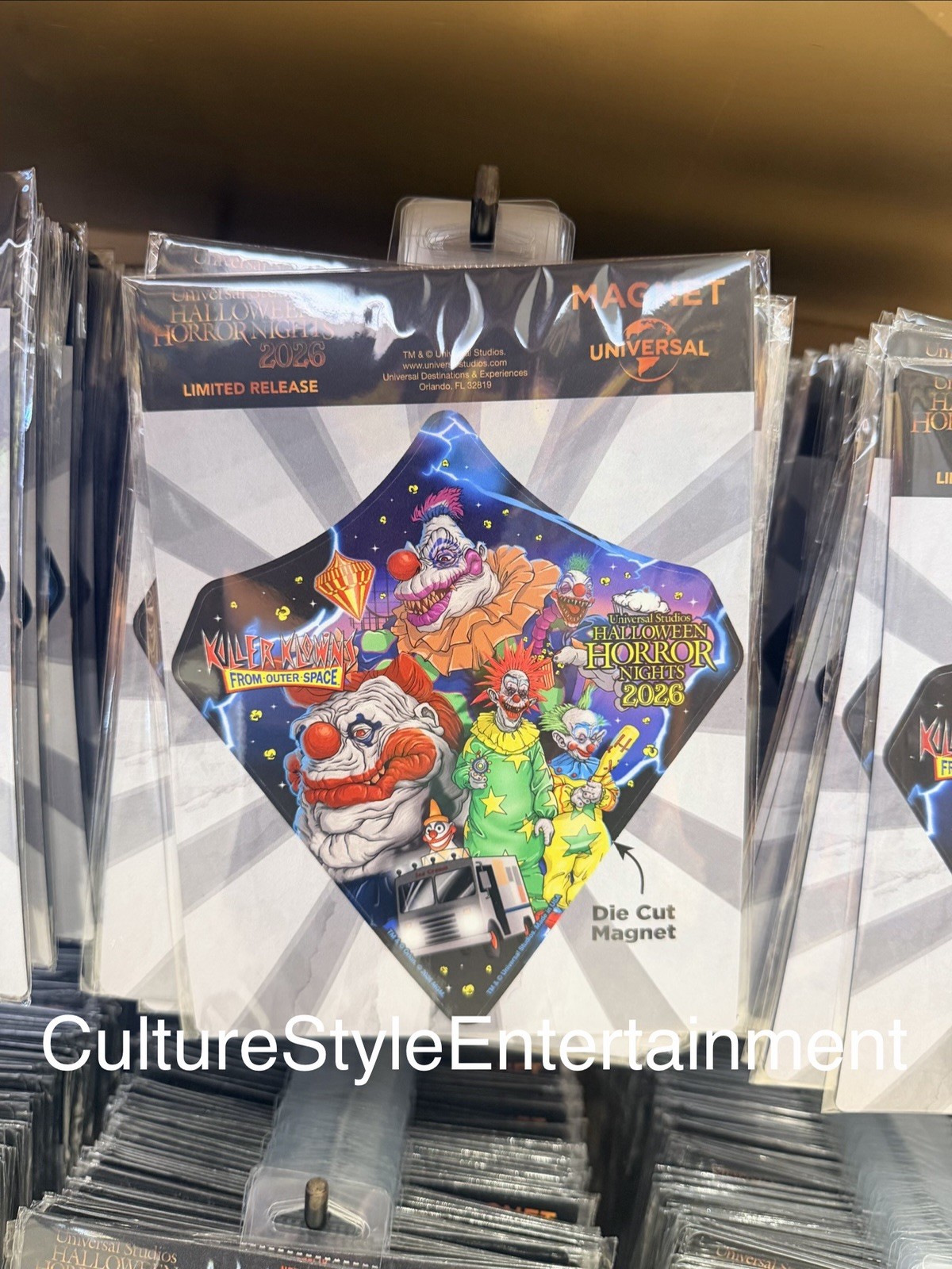 Universal HHN Halloween Horror Nights 2026 Killer Klowns Die Cut Magnet