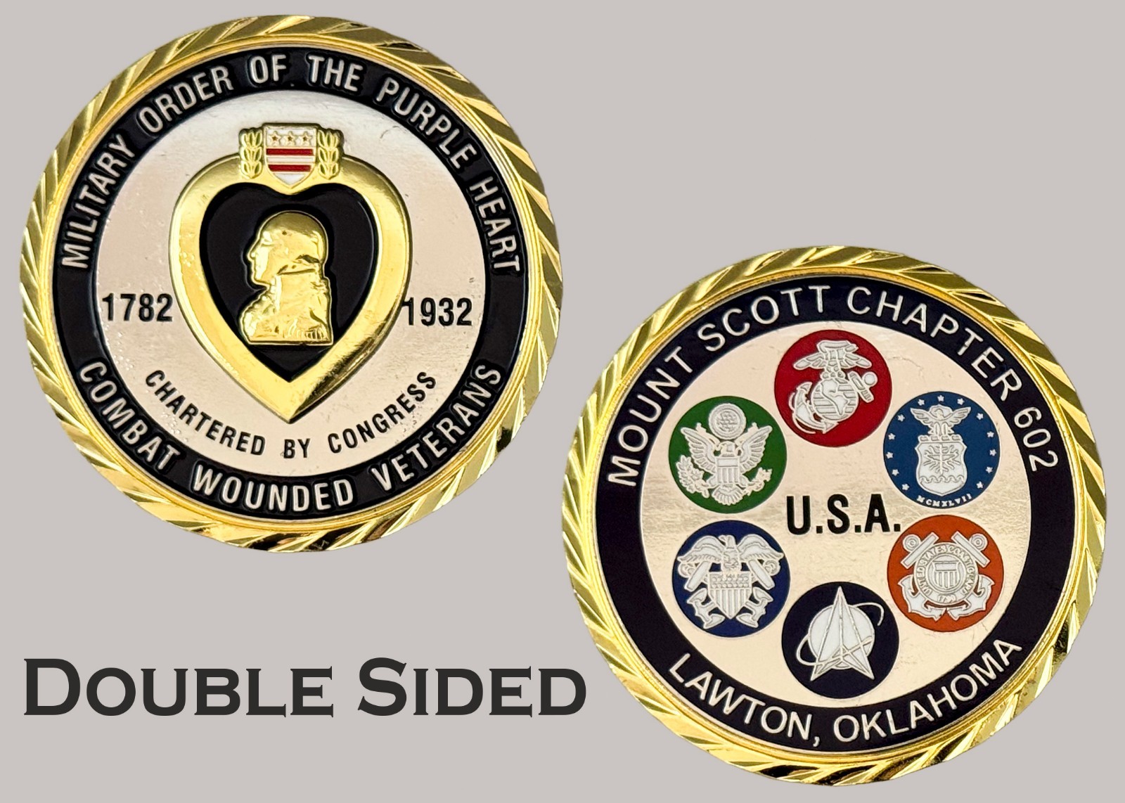 Military Order Of The Purple Heart Mount Scott Chapter 602 Challenge Coin  J#45