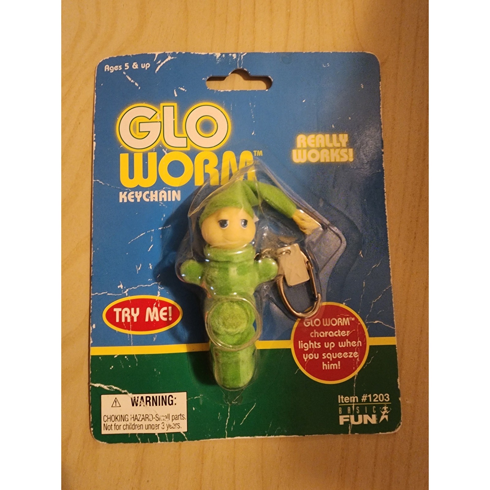 Vintage Glo Worm Keychain Basic Fun 1203 Light Up Plush Toy Green NIP Vintage Glo Worm Keychain Basic Fun 1203 Light Up Plush Toy Green NIP