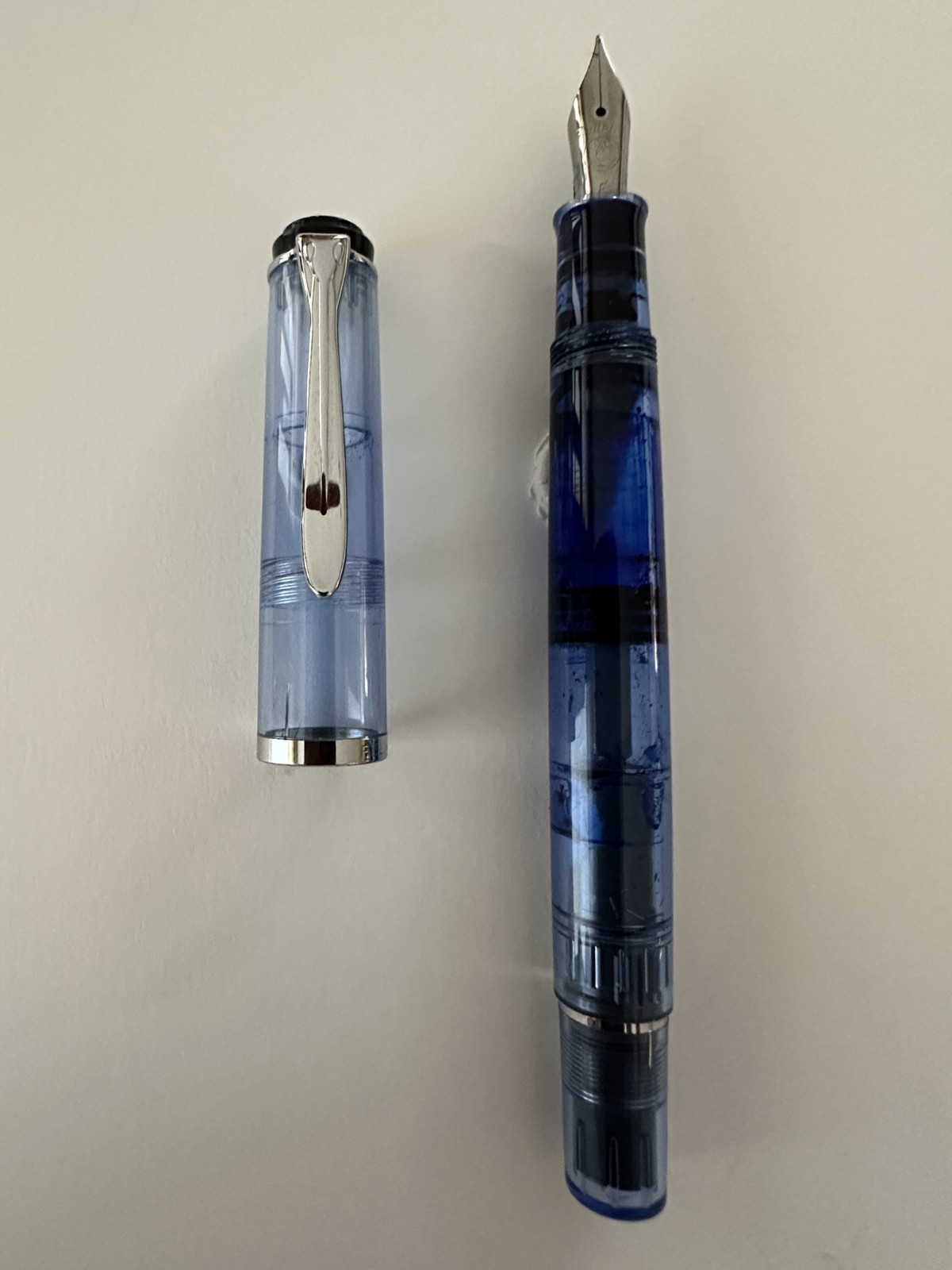 Pelikan M205 Blue Demonstrator 2016 Special Edition Fountain Pen F Nib As-Is Pelikan M205 Blue Demonstrator 2016 Special Edition Fountain Pen F Nib As-Is