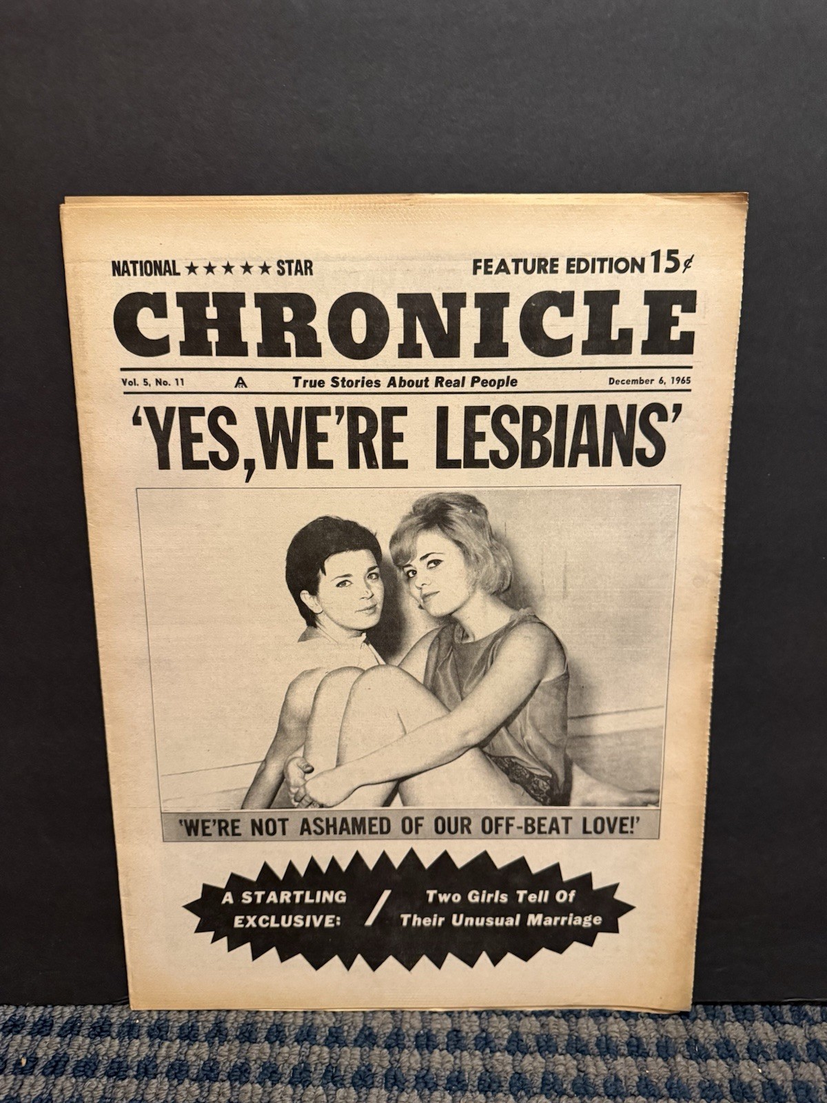 1965 Dec 6th National Star Chronicle Newspaper, ‘Yes, We’re Lesbians’ (VRN10G)