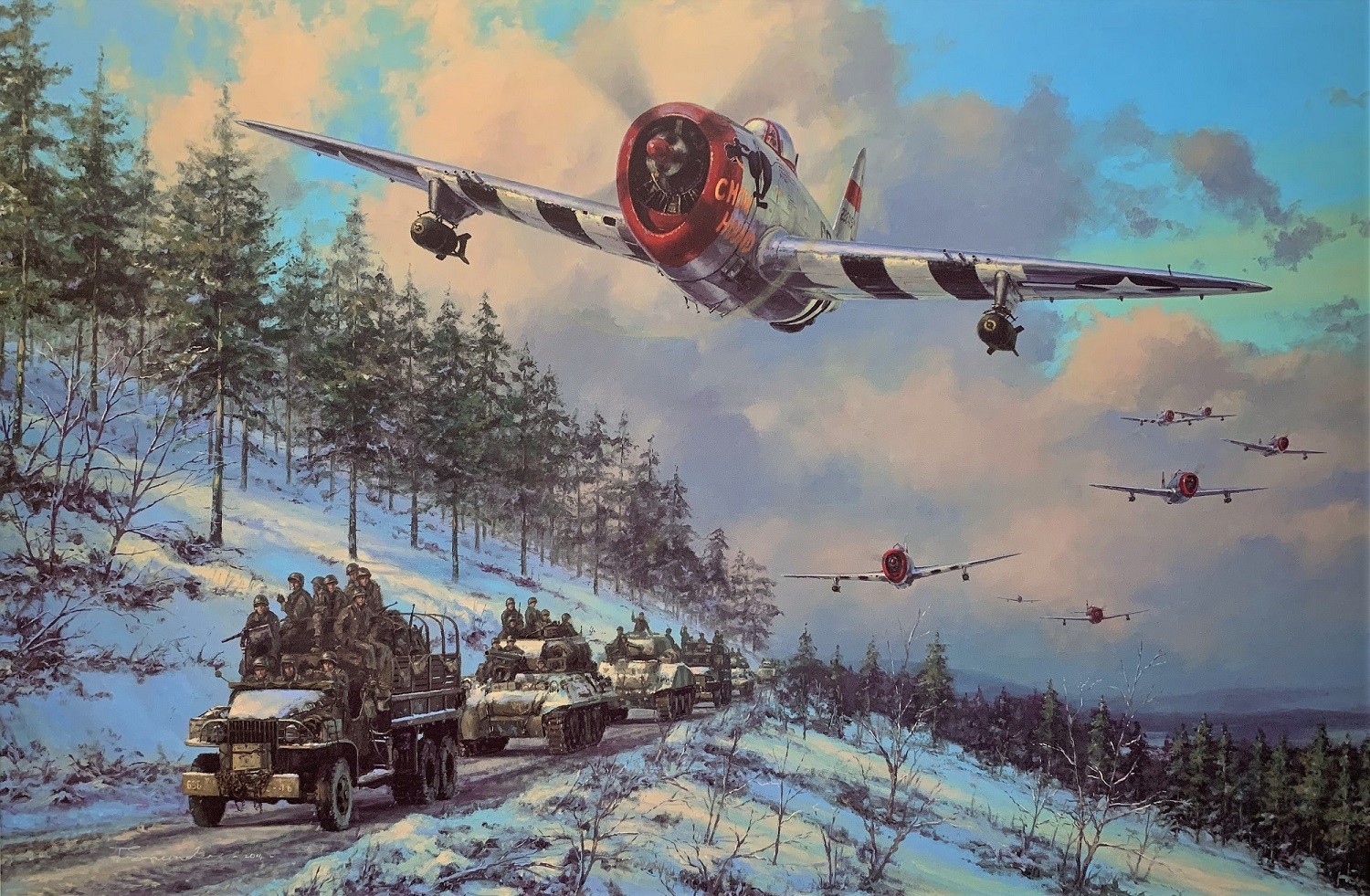 Thunder in the Ardennes by Anthony Saunders signed by P-47 Thunderbolt Pilots