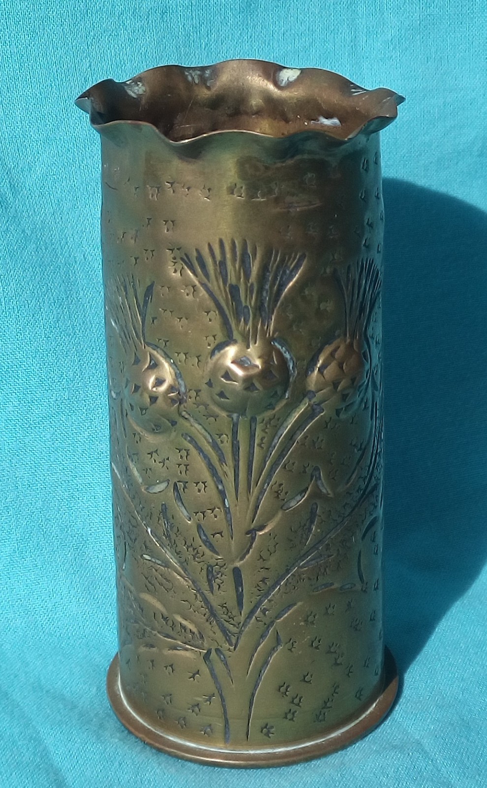 WWI 1916 TRENCH ART BRITISH 1941 SCOTTISH THISTLE WWI 1916 TRENCH ART BRITISH 1941 SCOTTISH THISTLE