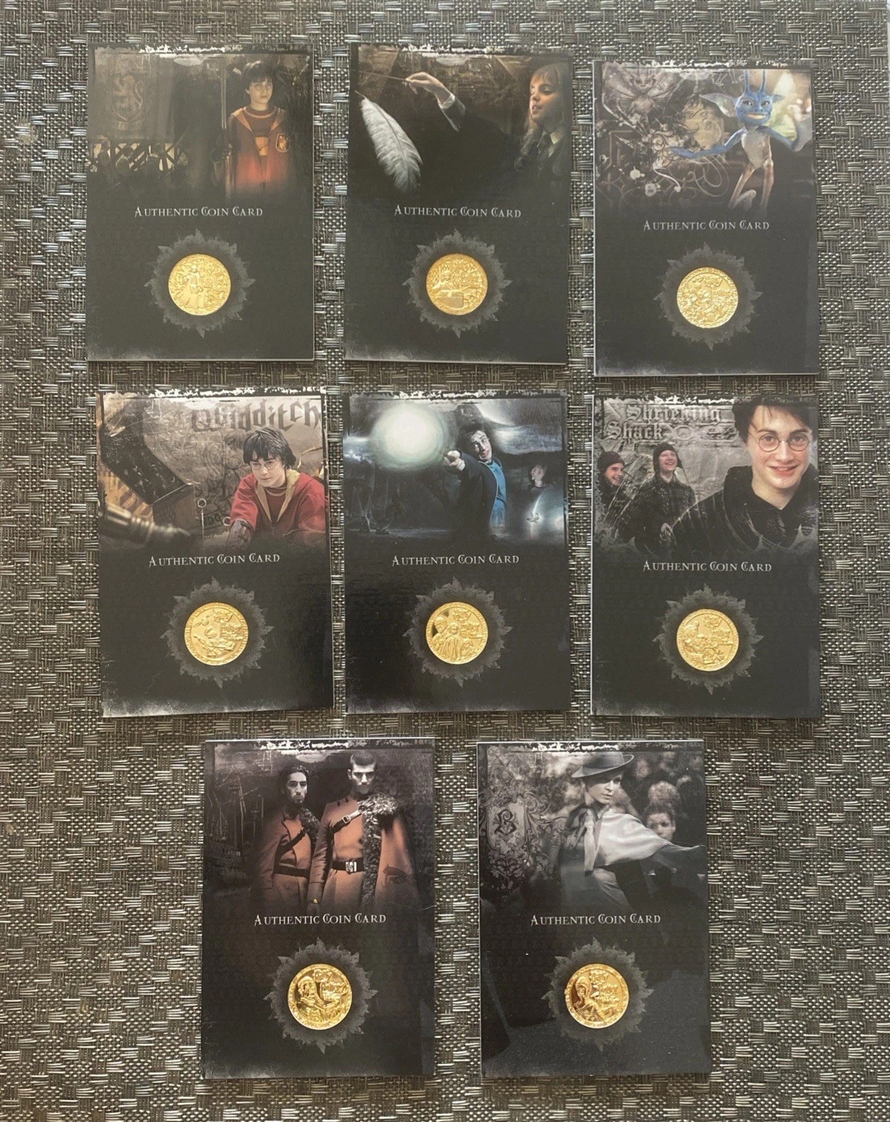 2007 Artbox Harry Potter SDCC Exclusive Authentic Gold Coin Card ful Set CC1-CC8