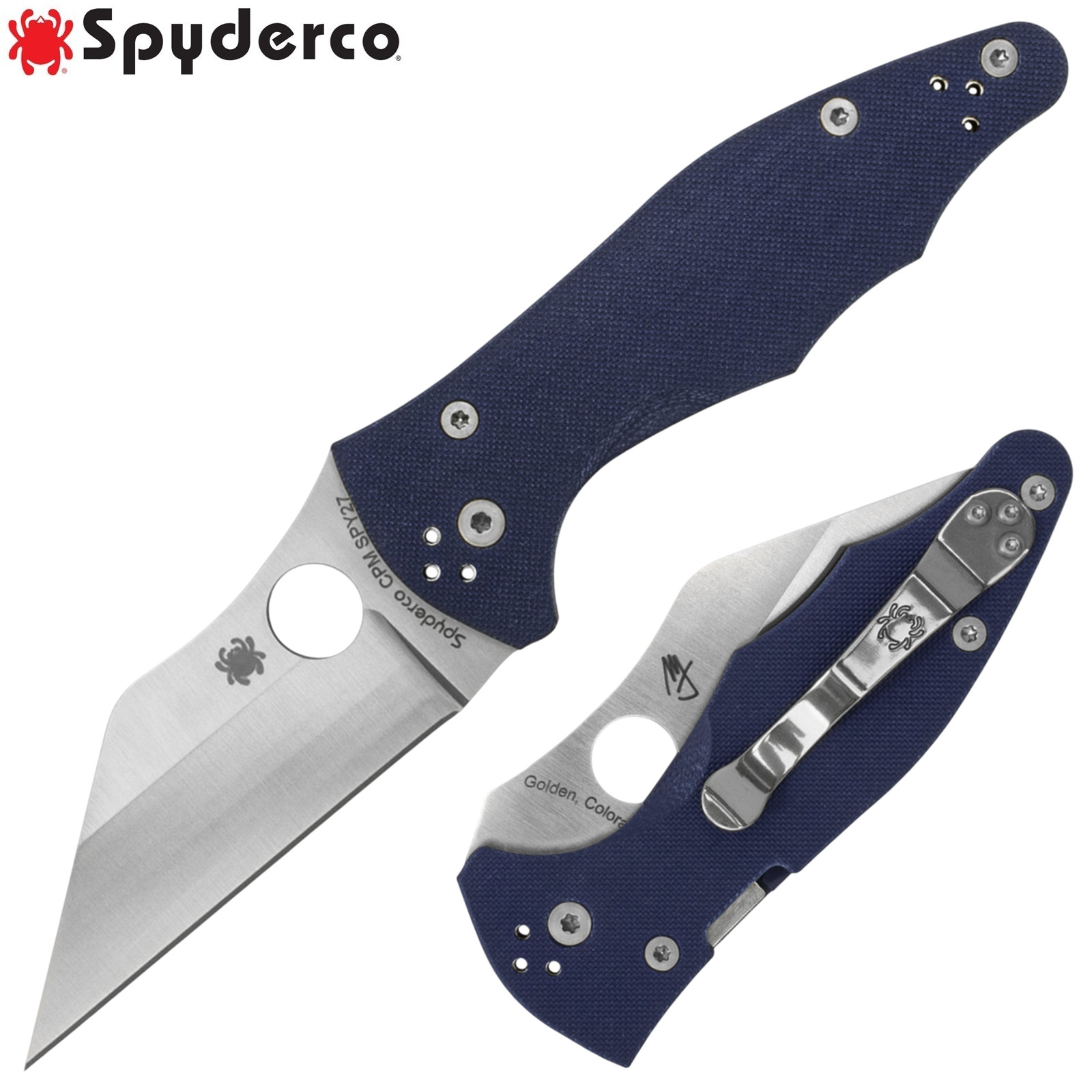Spyderco Yojimbo 2 CPM-SPY27 Satin Blade Cobalt Blue G-10 Handles C85GPCBL2 Spyderco Yojimbo 2 CPM-SPY27 Satin Blade Cobalt Blue G-10 Handles C85GPCBL2