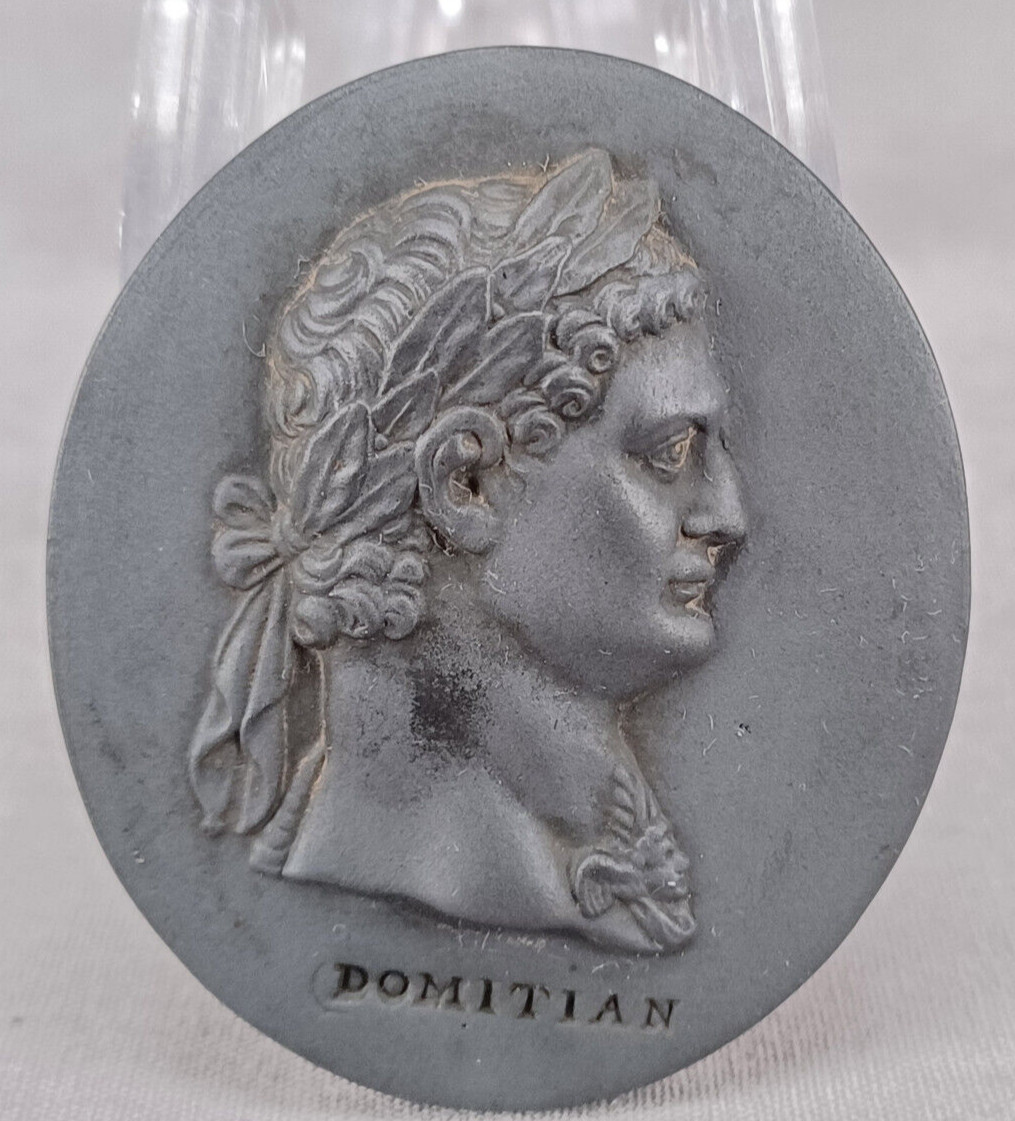 Wedgwood Domitian Roman Emperor Black Basalt Portrait Medallion Plaque C.1780-95