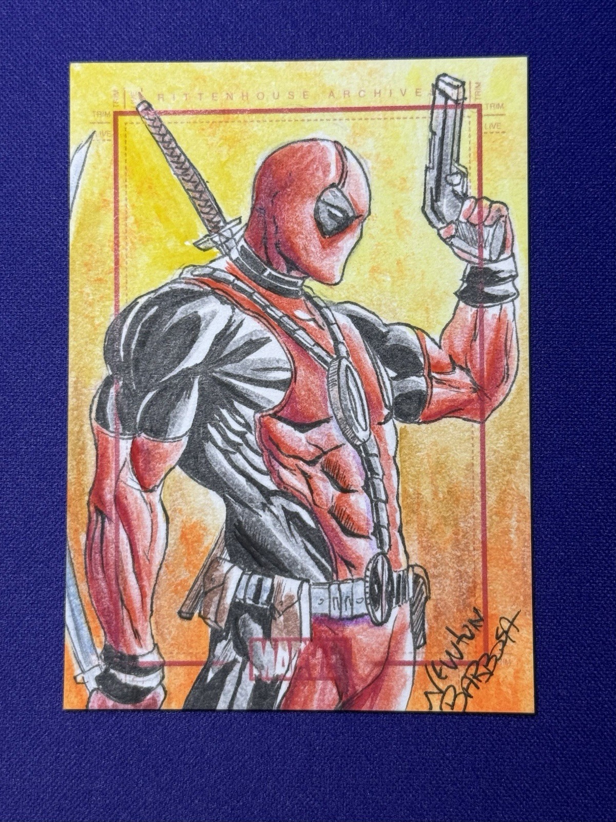 2009 70 Years SketchaFEX Deadpool Sketch Card By Newton Barbosa 🔥