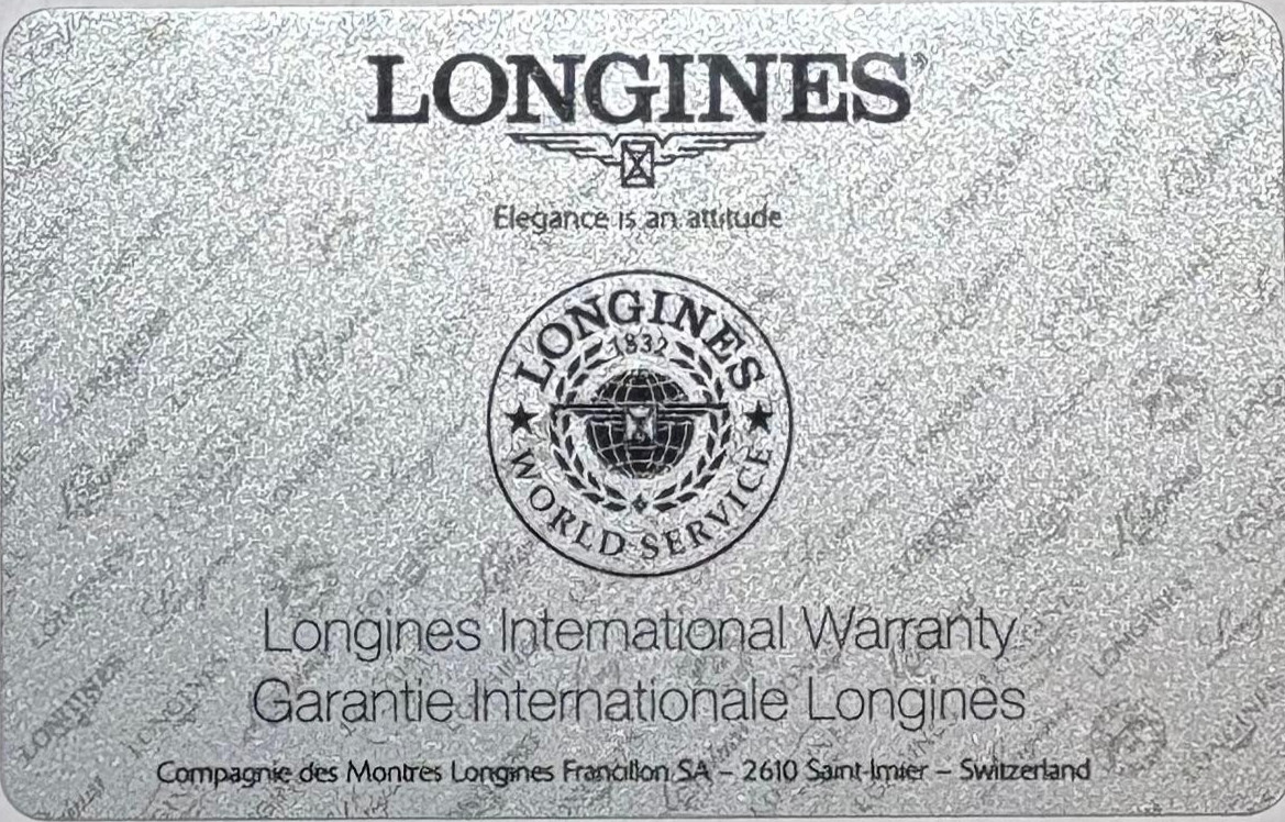 Longines Blank Empty Warranty Certificate Guarantee International OEM Authentic