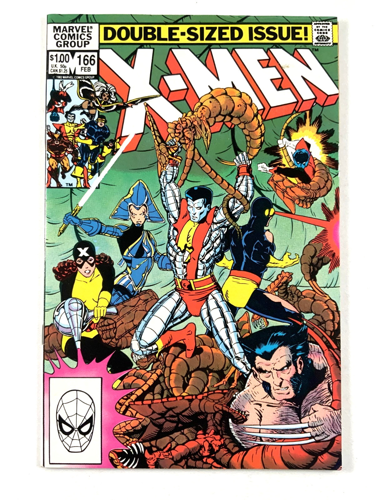 Marvel UNCANNY X-MEN (1983) #166 Newsstand Key 1st Lockheed App VF (8.0)