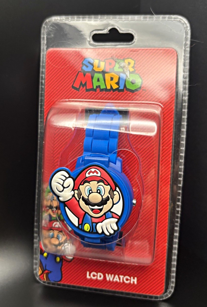Nintendo Super Mario LCD Kids Quartz Digital Watch Blue Plastic Strap w/ Box Nintendo Super Mario LCD Kids Quartz Digital Watch Blue Plastic Strap w/ Box