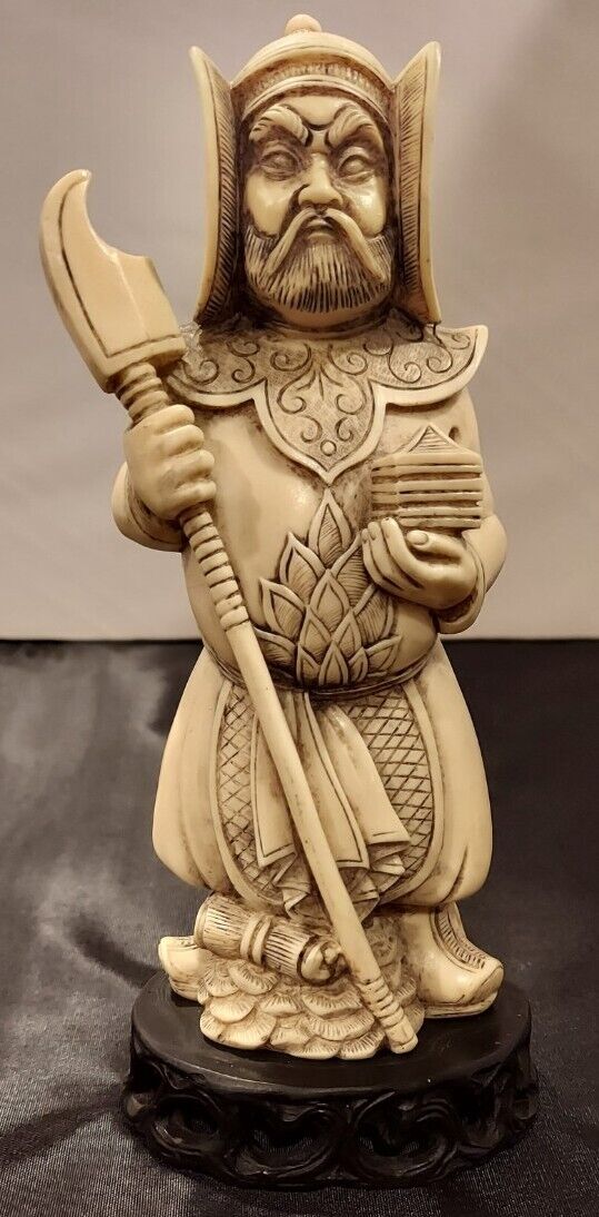 Vintage Carved Warrior Figure Made Of  Resin