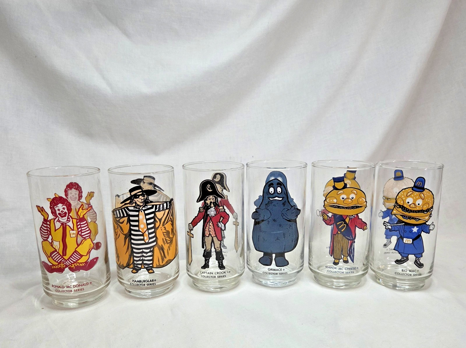 McDonald\'s Vintage Glasses Collector\'s Series Set of 6 1970\'s EUC McDonald\'s Vintage Glasses Collector\'s Series Set of 6 1970\'s EUC