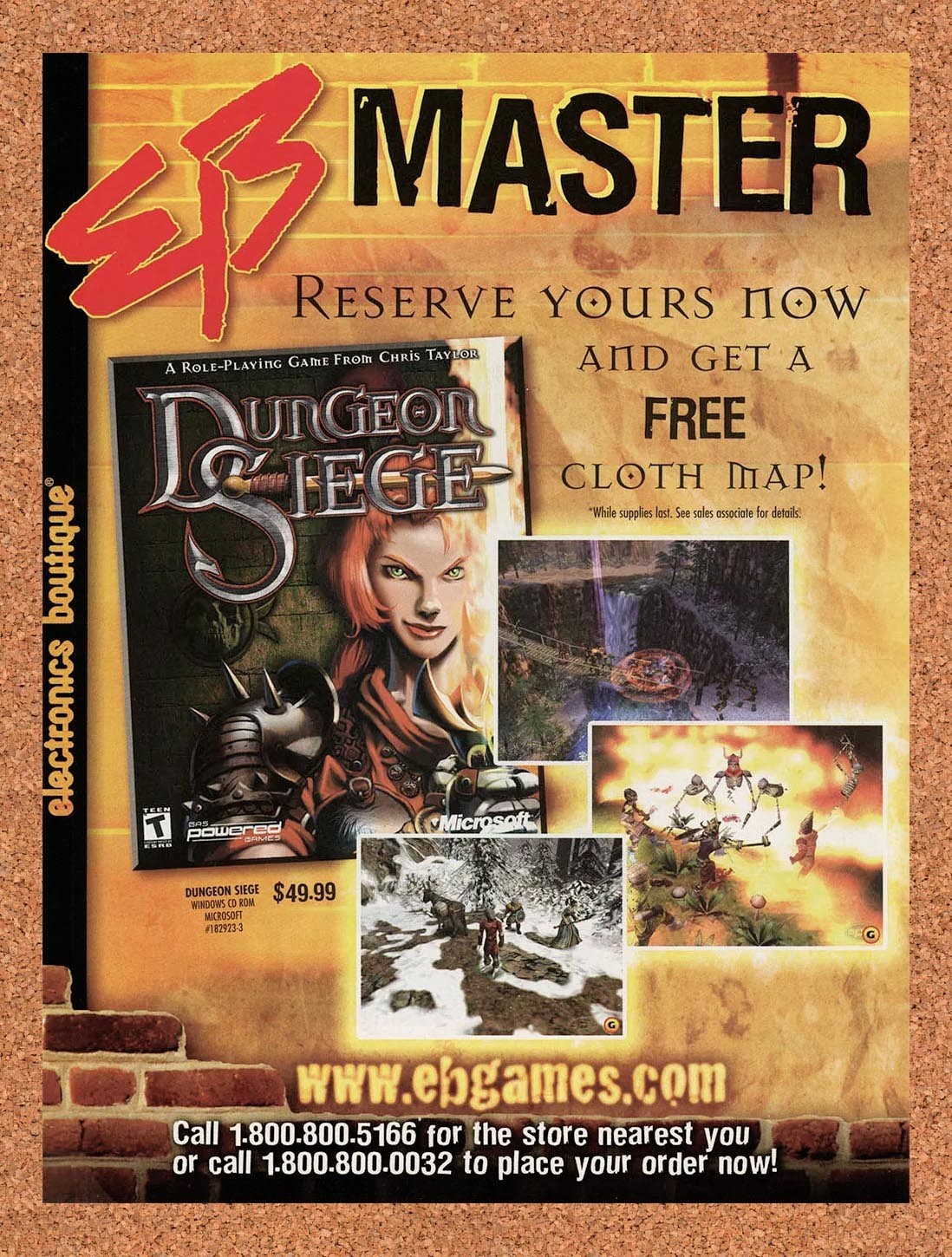2002 Dungeon Siege PC EB Original Advertisement / Retro Promo v4 2002 Dungeon Siege PC EB Original Advertisement / Retro Promo v4