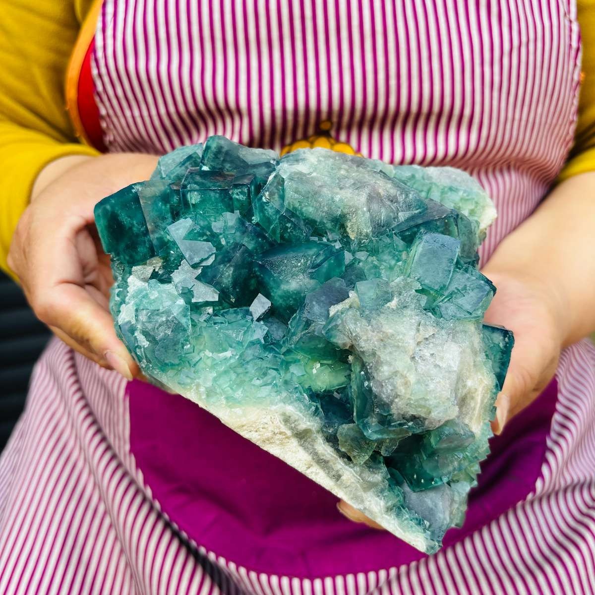 4.92 LB Large Natural Green Fluorite Crystal Cluster Healing Specimen 4135