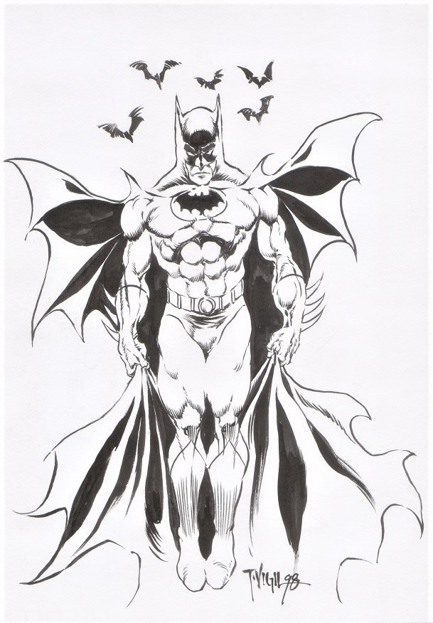 Batman Original Art Tim Vigil 9 x 12