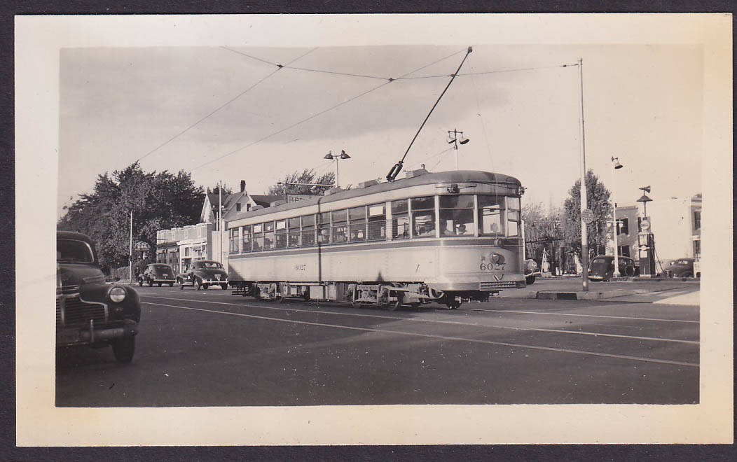 Baltimore United Railways trolley #6027 photo Conoco Gas 1941 Buick