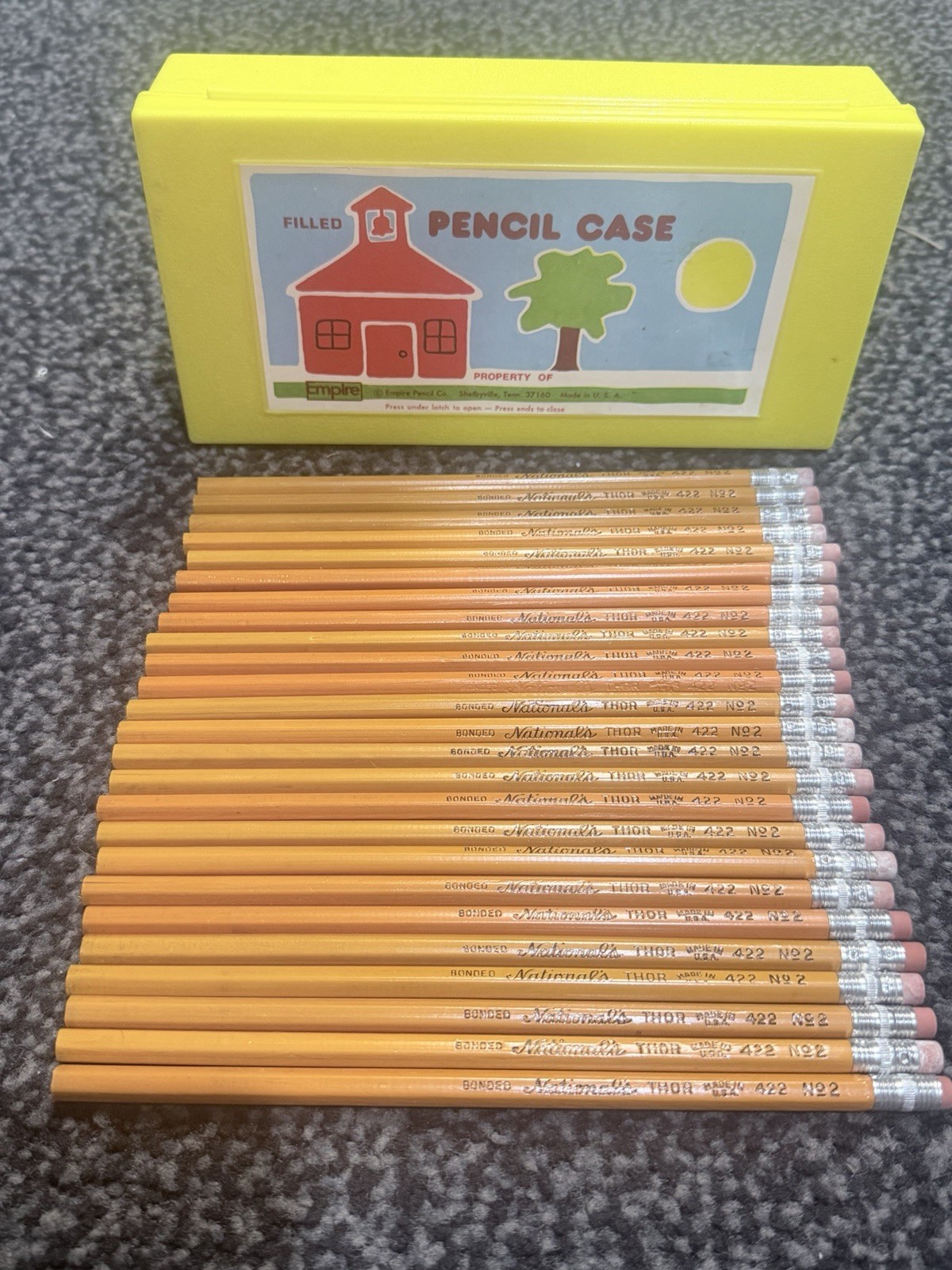 25 Vintage national’s thor bonded lead pencils 422 no 2 With Pencil Case