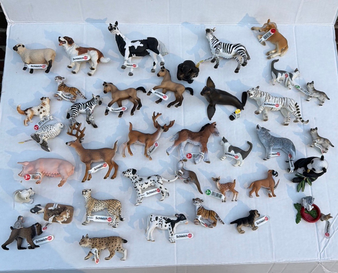 Retired New Schleich Animal Lot Horse Dog Sheep Tiger Panda Stag Deer