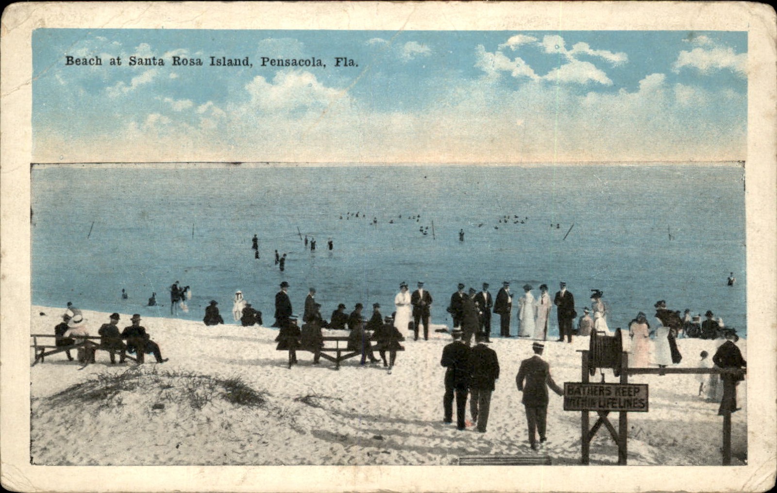 Pensacola FL Beach Santa Rosa Island E. C. Kropp Co. c1910 Vintage Postcard Pensacola FL Beach Santa Rosa Island E. C. Kropp Co. c1910 Vintage Postcard