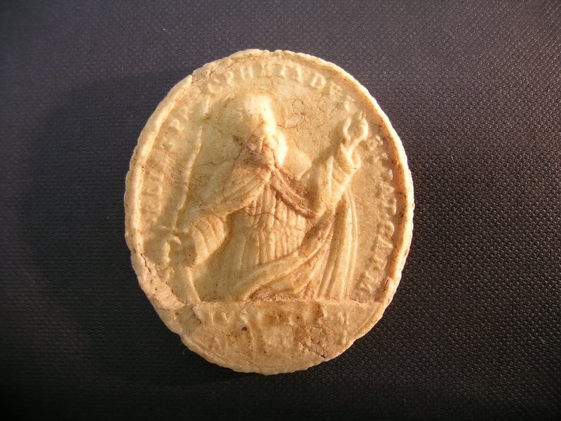 Antique wax Agnus Dei Saint Elijah the Prophet and Pope Pius IX  (+/_ 1860)