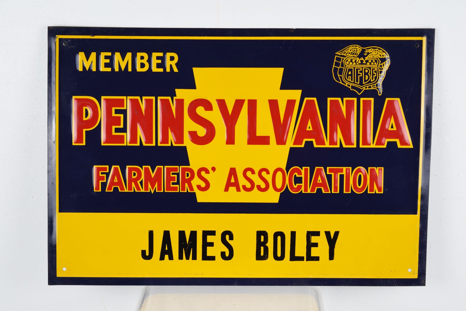 Pennsylvania Farmer's Association Embossed Member Sign - 14 Inches Wide Pennsylvania Farmer's Association Embossed Member Sign - 14 Inches Wide