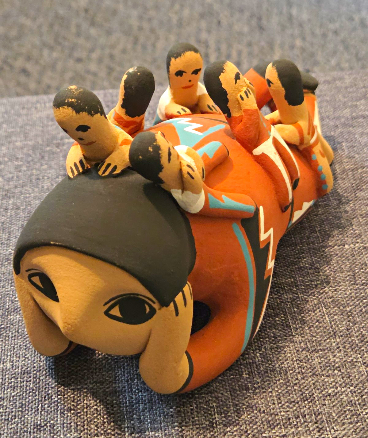 TOYA JEMEZ PUEBLO NATIVE AMERICAN STORYTELLER SCULPTURE BEAUTIFUL RARE PIECE