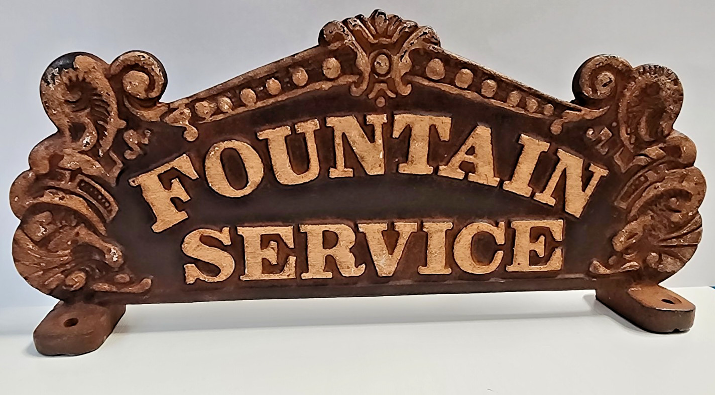 Fountain Service Coca-Cola Vintage Cast Iron Sign From Drug Store