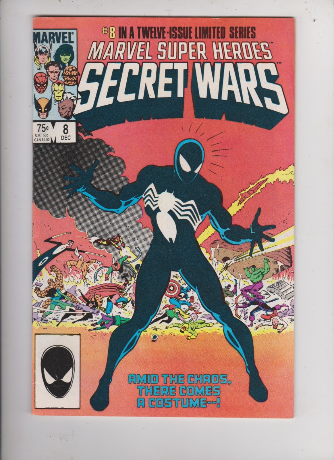 MARVEL SUPER HEROES SECRET WARS # 8  VF  1ST SPIDER-MAN BLACK COSTUME  VENOM '84