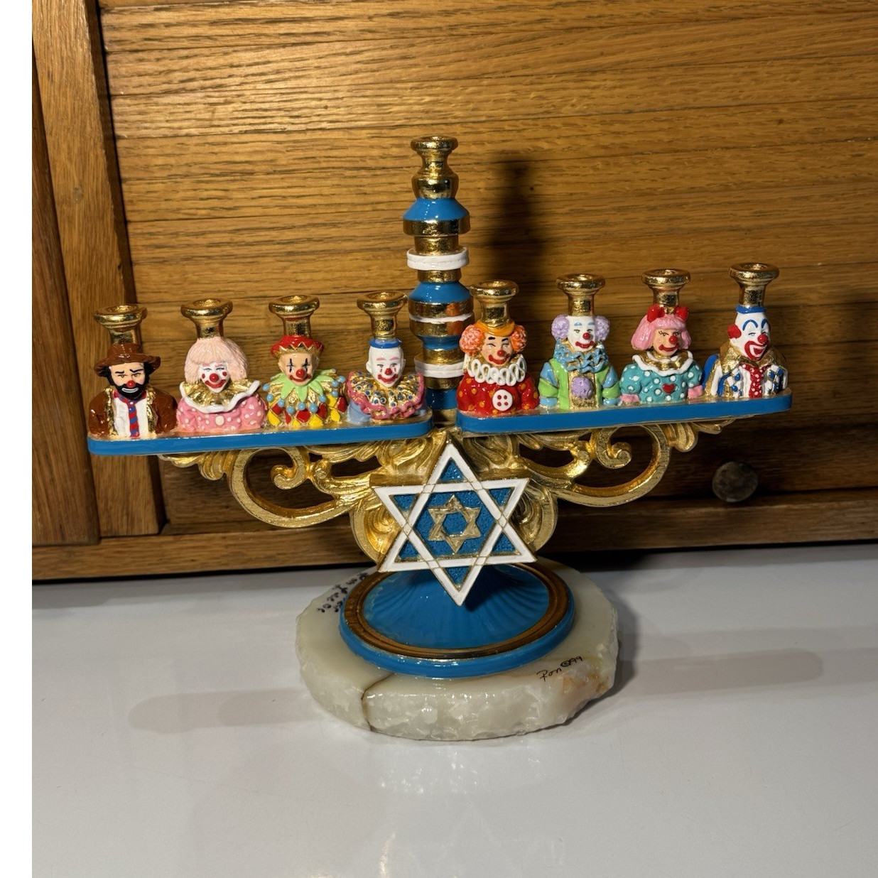Ron Lee L-585 World of Clowns Menorah Judaica #1/1500 COA Signed 1999 Onyx Ron Lee L-585 World of Clowns Menorah Judaica #1/1500 COA Signed 1999 Onyx