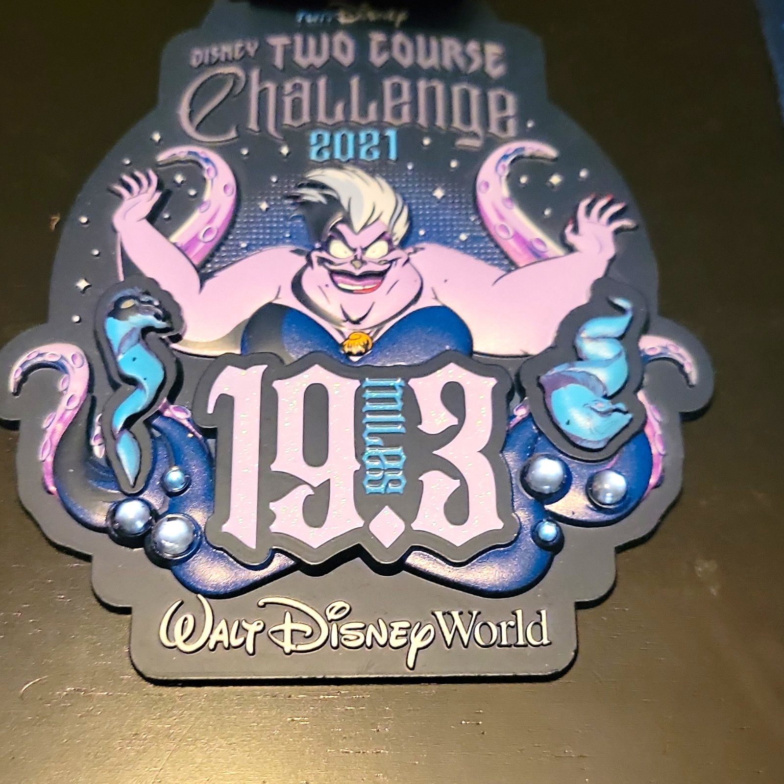 Disney 2021 Two Course Challenge Ursula Walt Disney World Single Medal