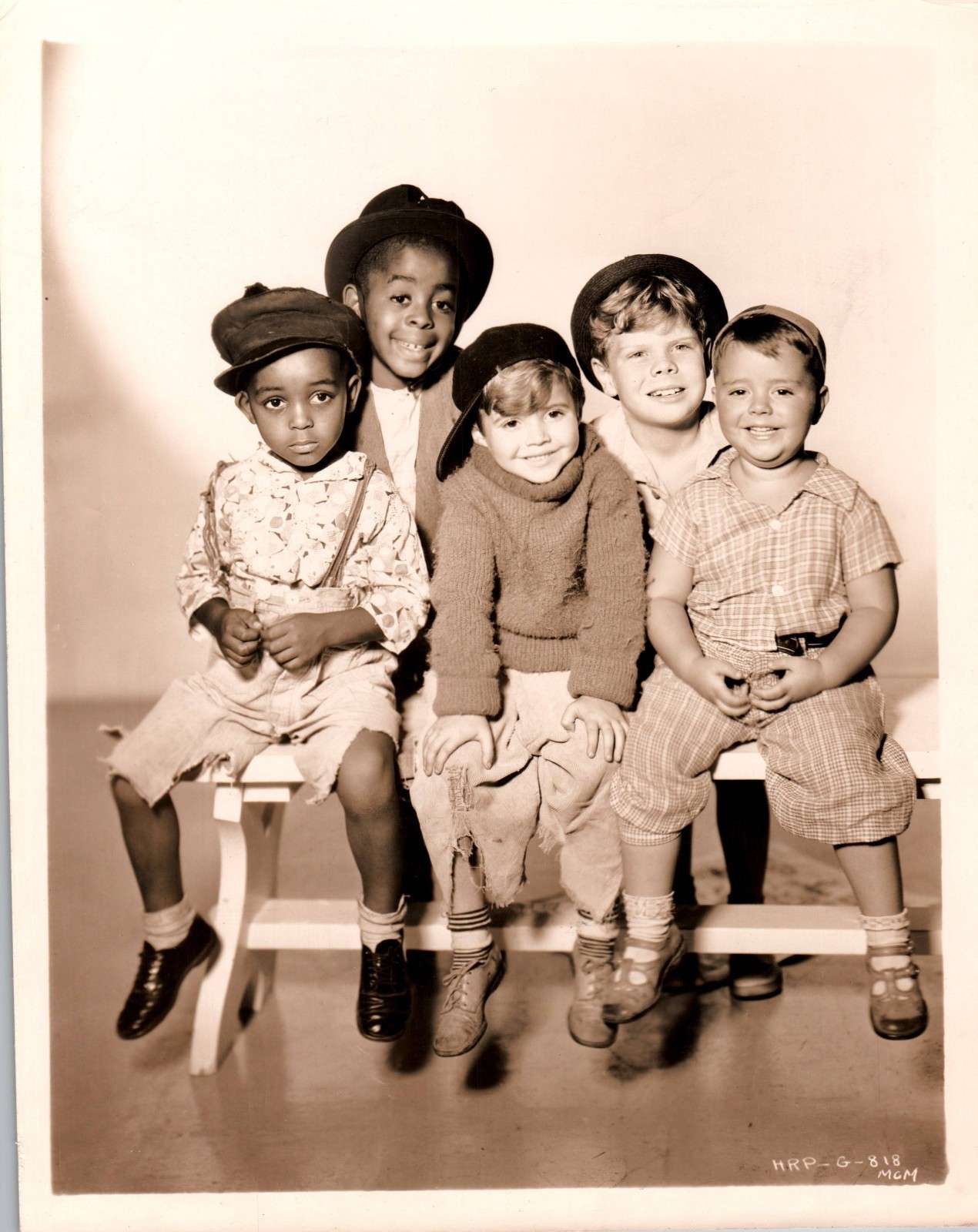 1936 OUR GANG SPANKY ALFALFA BUCKWHEAT SCOTTY - LITTLE RASCALS ORIG PHOTO MA