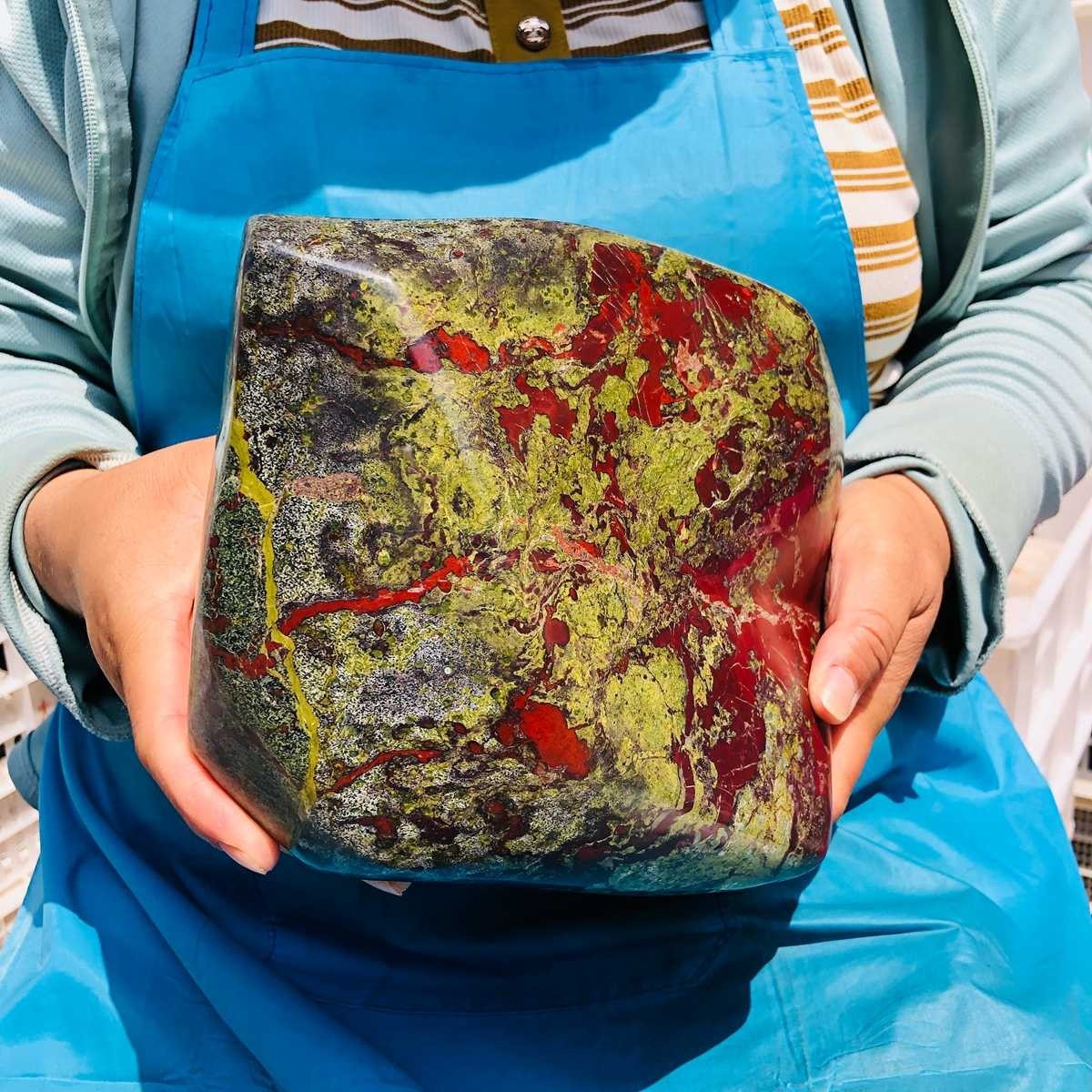 13.42LB Natural Dragon Blood Free Form Specimen Polished Stone Crystal Healing