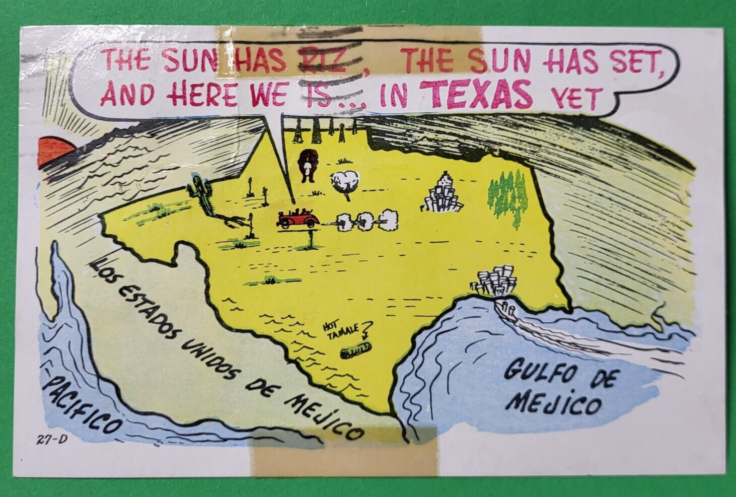 The Sun is Riz The Sun has Set and here we is in Texas yet Cartoon Map