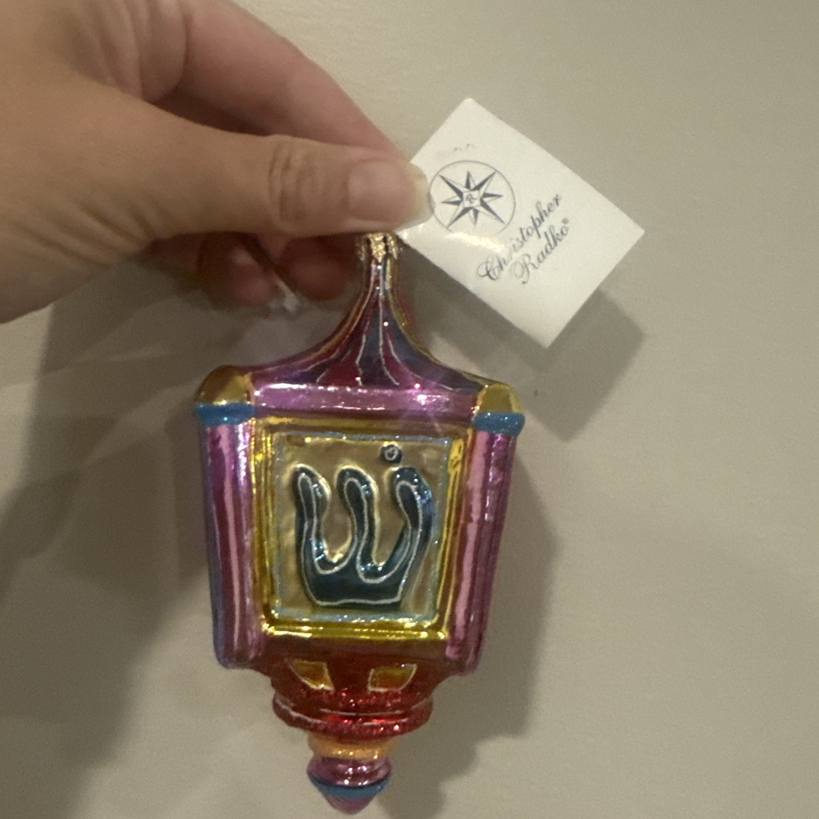 Christopher Radko RARE 2000 vintage Dreidel ornament Beautiful 6”