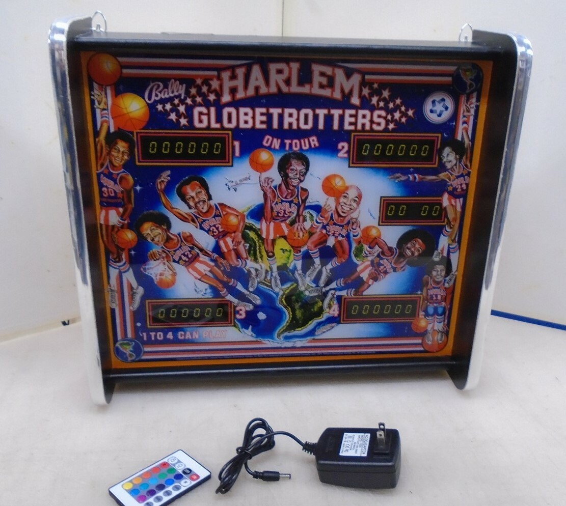 Bally Harlem Globetrotters Pinball Head LED Display light box Bally Harlem Globetrotters Pinball Head LED Display light box