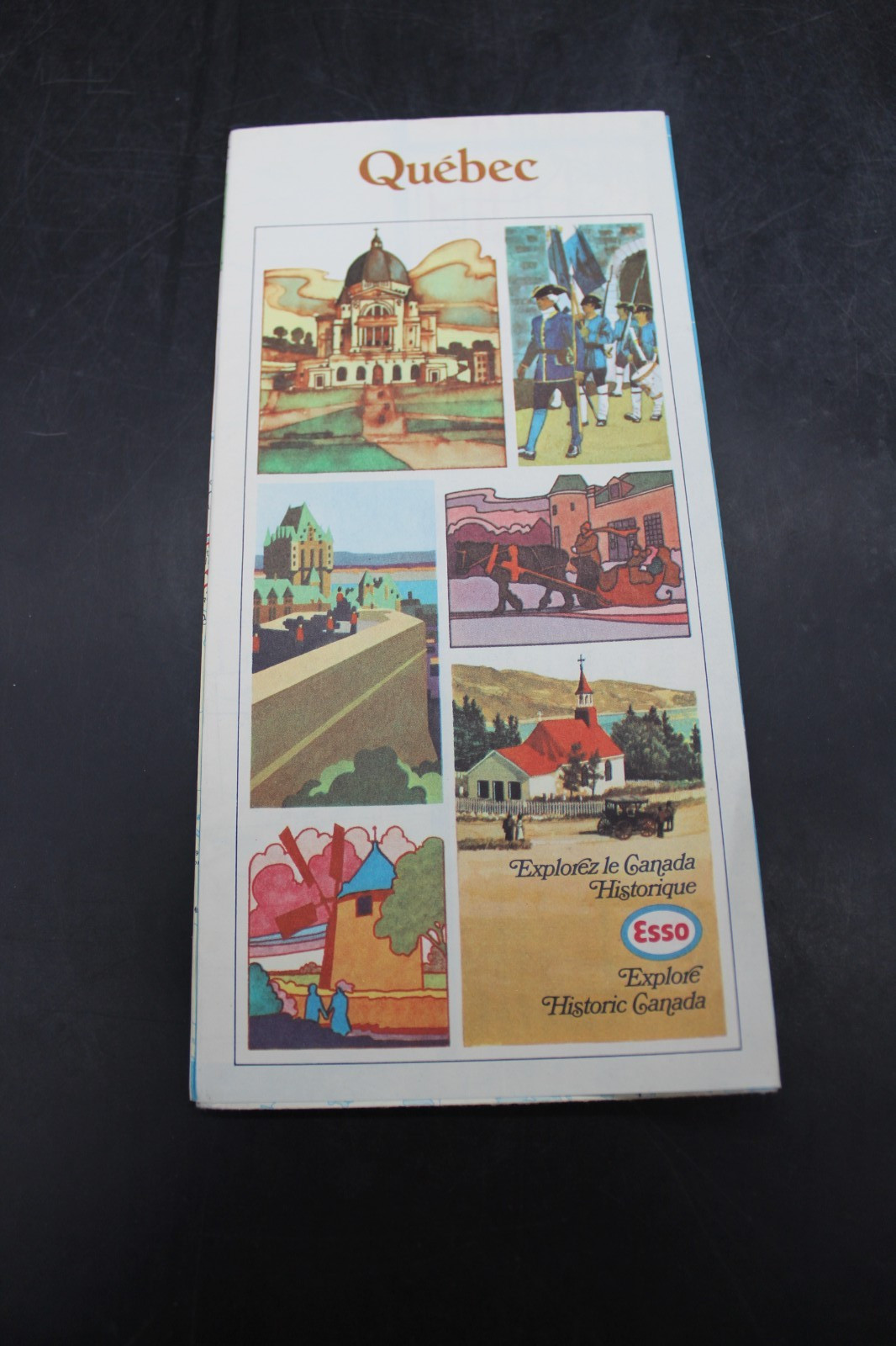 1970 Quebec road   map Esso oil gas Canada Quebec