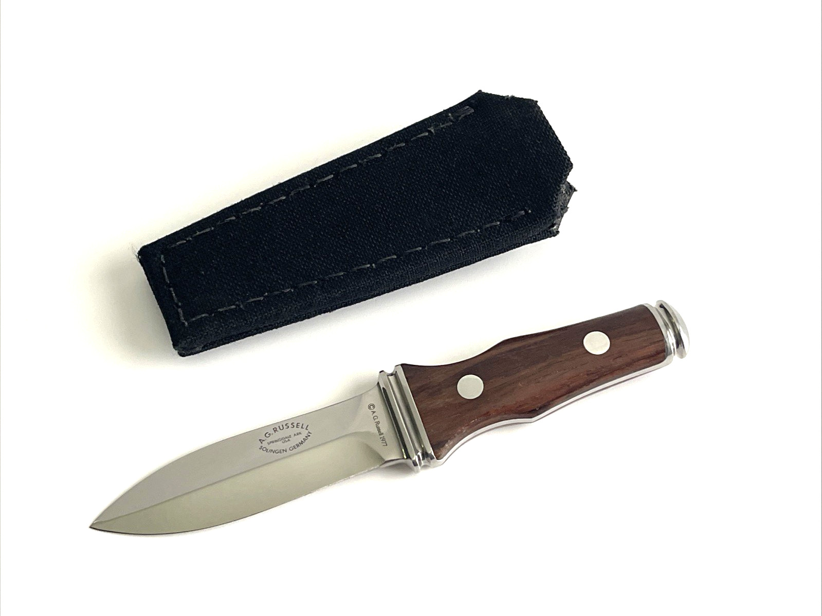 A.G. Russell Sting I Fixed Blade Knife Cocobolo Scales Solingen Germany 1977