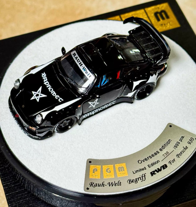 PGM 1/64 Porsche RWB 930 Baphomet Demon Luxury Black PGM 1/64 Porsche RWB 930 Baphomet Demon Luxury Black