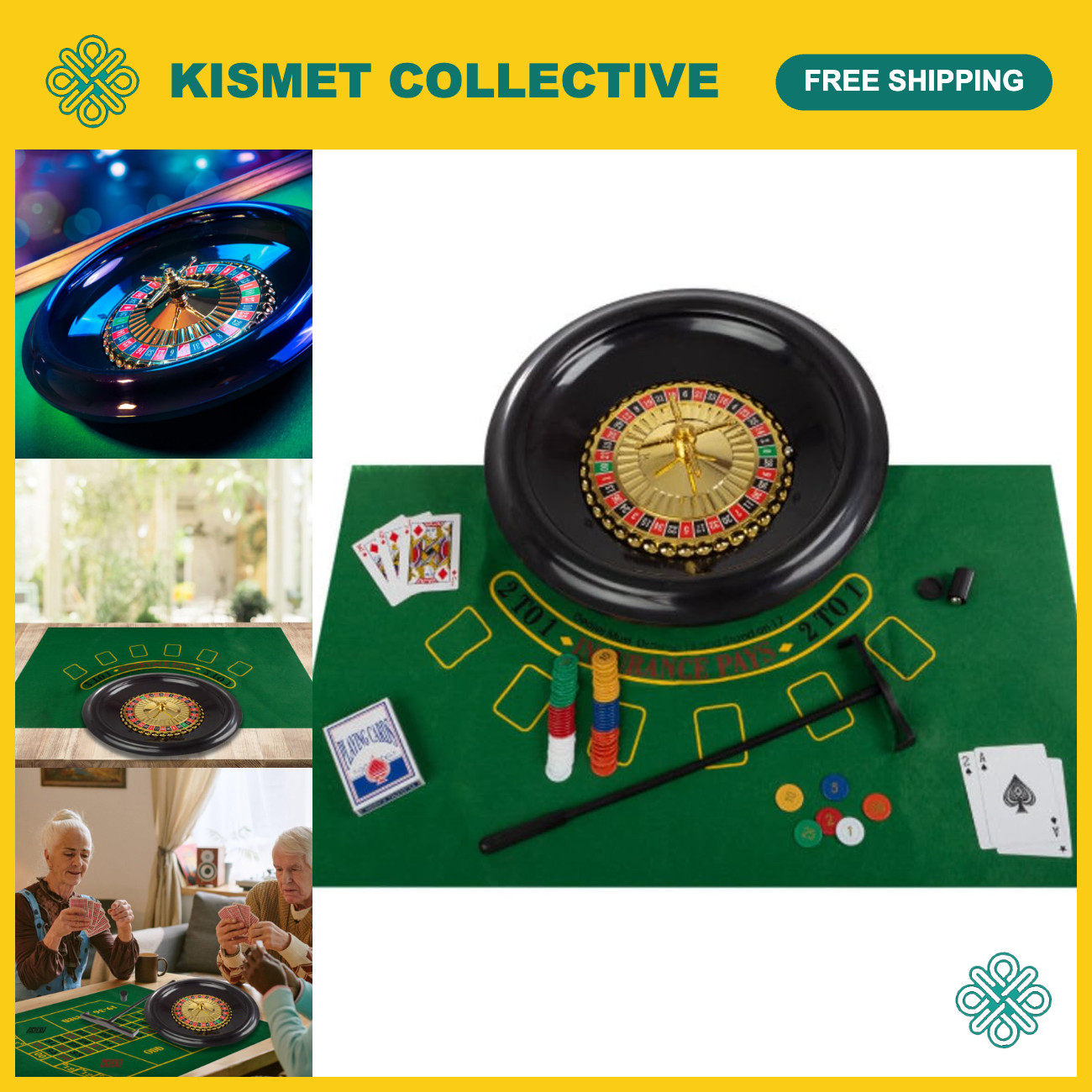 Roulette Wheel Set with Mat - 30\ Roulette Wheel Set with Mat - 30\