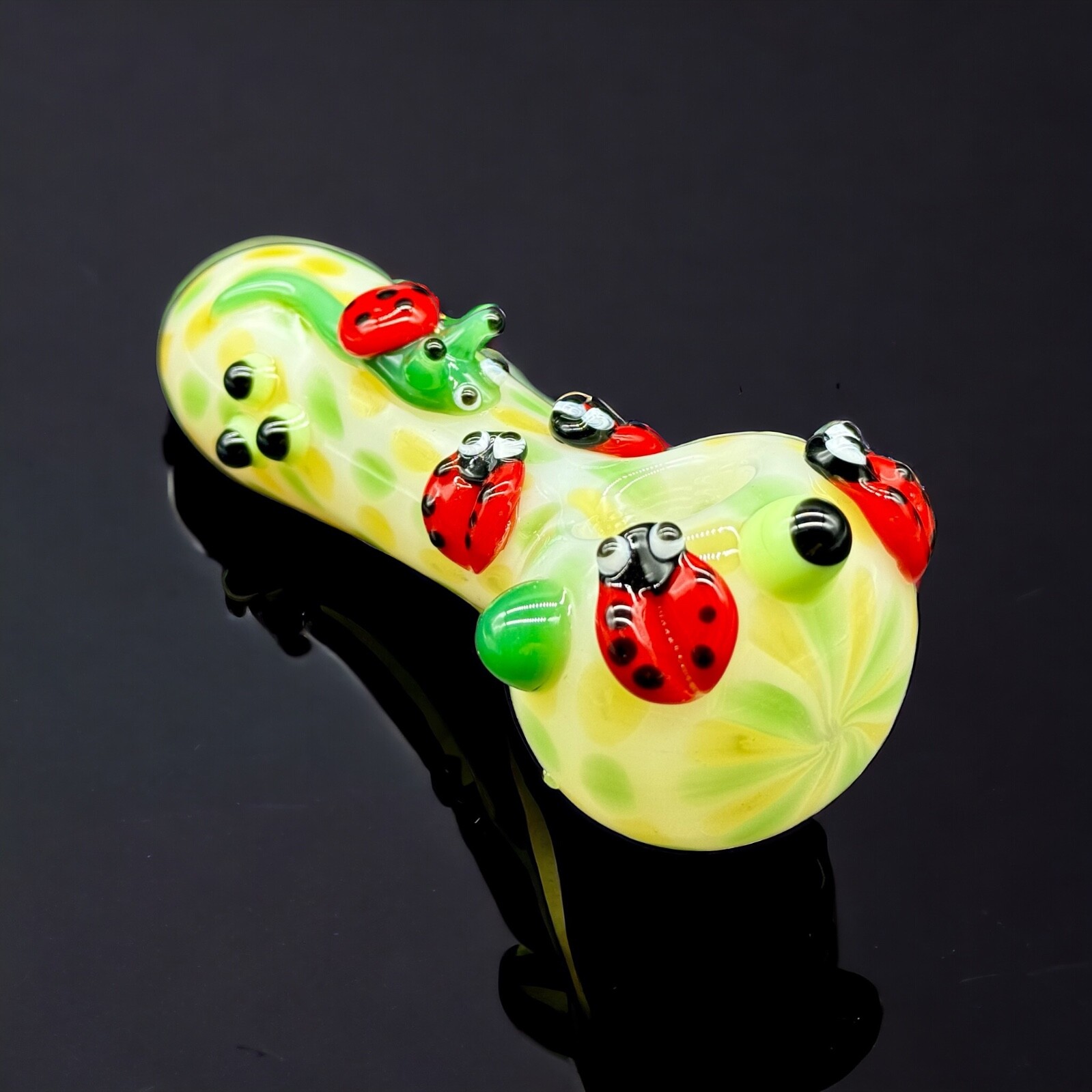 Ladybug Hand Blown Smoking Glass Pipes, Collectible Glass Bowl 6 Ladybug Hand Blown Smoking Glass Pipes, Collectible Glass Bowl 6