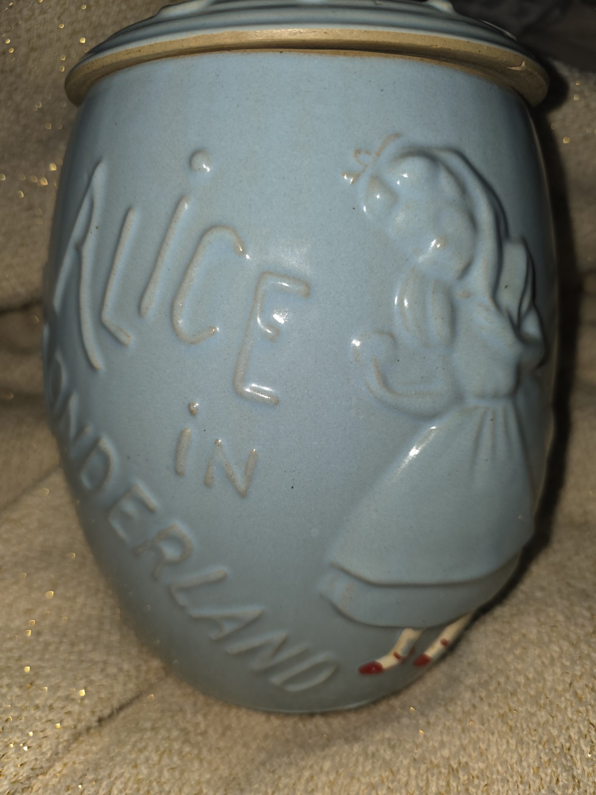 Rare 1950's Vintage Alice In Wonderland Cookie Jar Heavy Phenomenal Cold Painted Rare 1950's Vintage Alice In Wonderland Cookie Jar Heavy Phenomenal Cold Painted