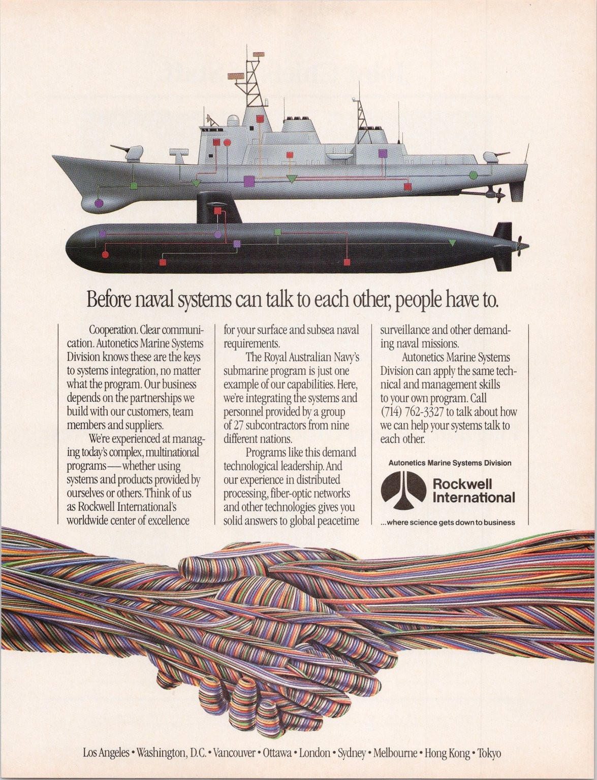 Rockwell International Vintage 1990 Naval Systems Magazine Ad Submarine Rockwell International Vintage 1990 Naval Systems Magazine Ad Submarine
