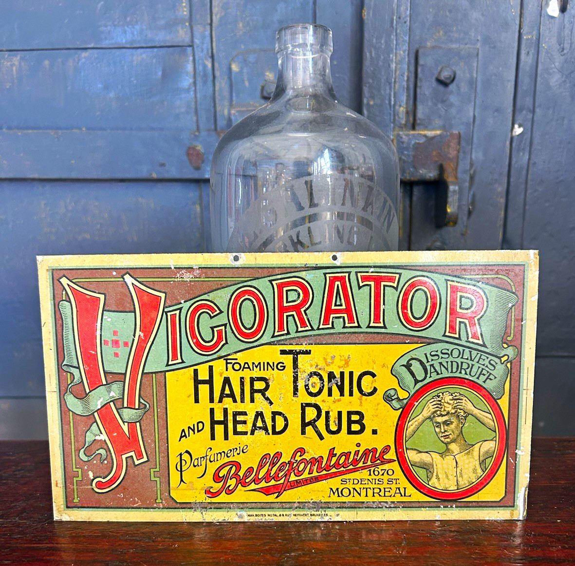 Vigorator Vintage Original Advertising Sign Barber Shop Antique 9”x5”